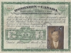 head tax document with green border, text, stamps, signatures and small photo