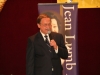 man speaking into microphone