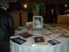 display of Jean Lumb memorabilia on round table
