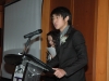 student award winner speaking behind podium