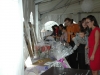 items wrapped displayed on long table