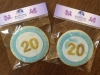 Cookies with twenty written on them.
