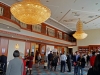 Lobby with guests arriving for reception.