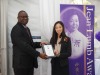 Student presented with their award.
